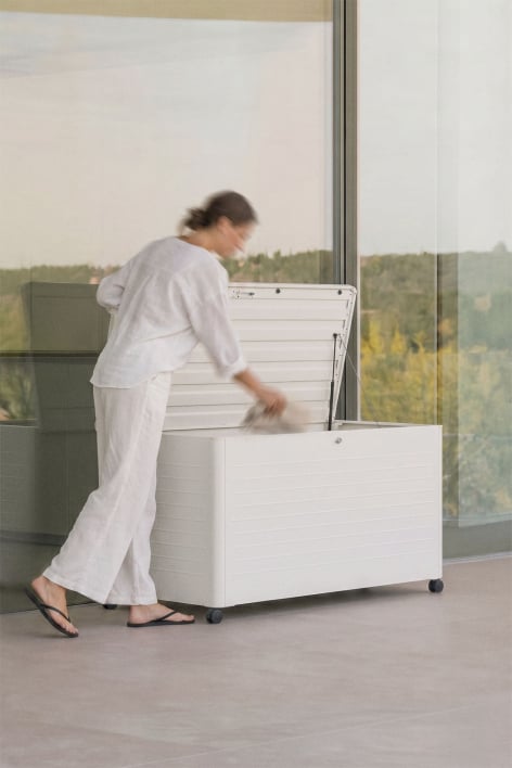 Gartenbox 915 L aus Stahl Gardenienweiß Forzan