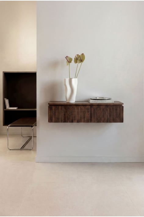 Wand-Empfangskonsole 80x30 cm aus Akazienholz Biljandi