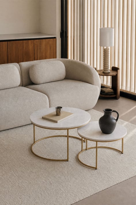 Runde Nist-Couchtische aus Marmor Kaley