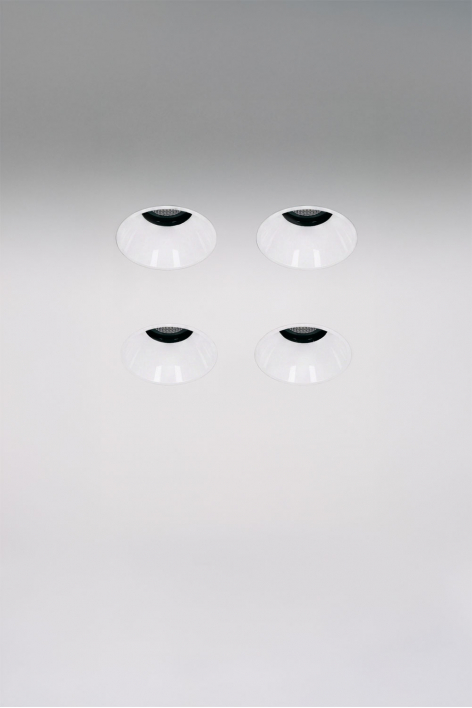 Pack mit 4 rahmenlosen, runden LED-Einbau-Downlights Ø3,6 cm für den Außenbereich aus Aluminium Luisiana