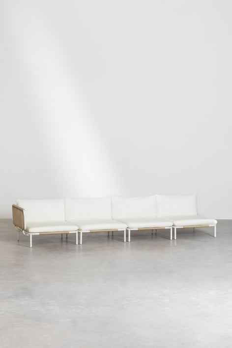 Modulares 4-teiliges Eck-Gartensofa aus Stahl Roubly