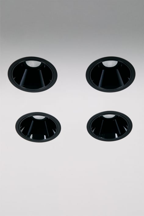 Pack mit 4 LED-Einbau-Downlights mit runden Rahmen Ø8 cm aus Aluminium Luisiana