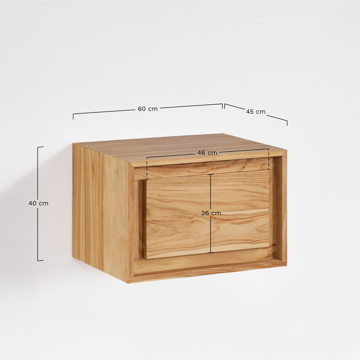 Hängendes Badezimmermöbel-Set aus Teakholz Jabari, MA&szlig;E