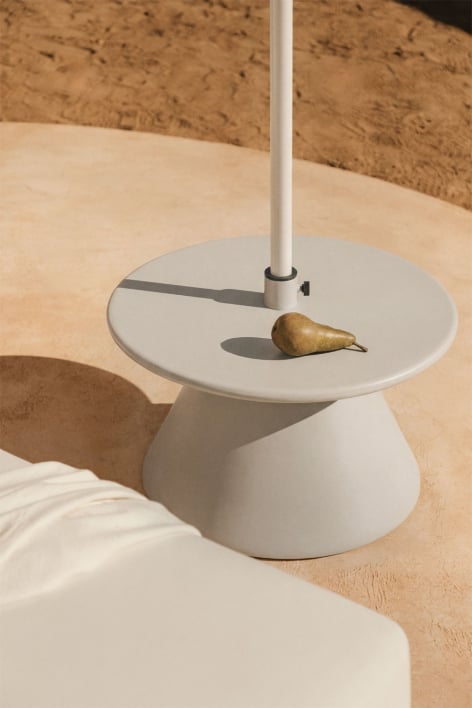 Darwys Sonnenschirmständer mit integriertem rundem Tisch aus Beton