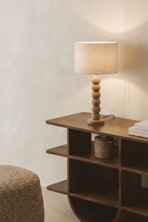 Tischlampe Soler aus Mangoholz