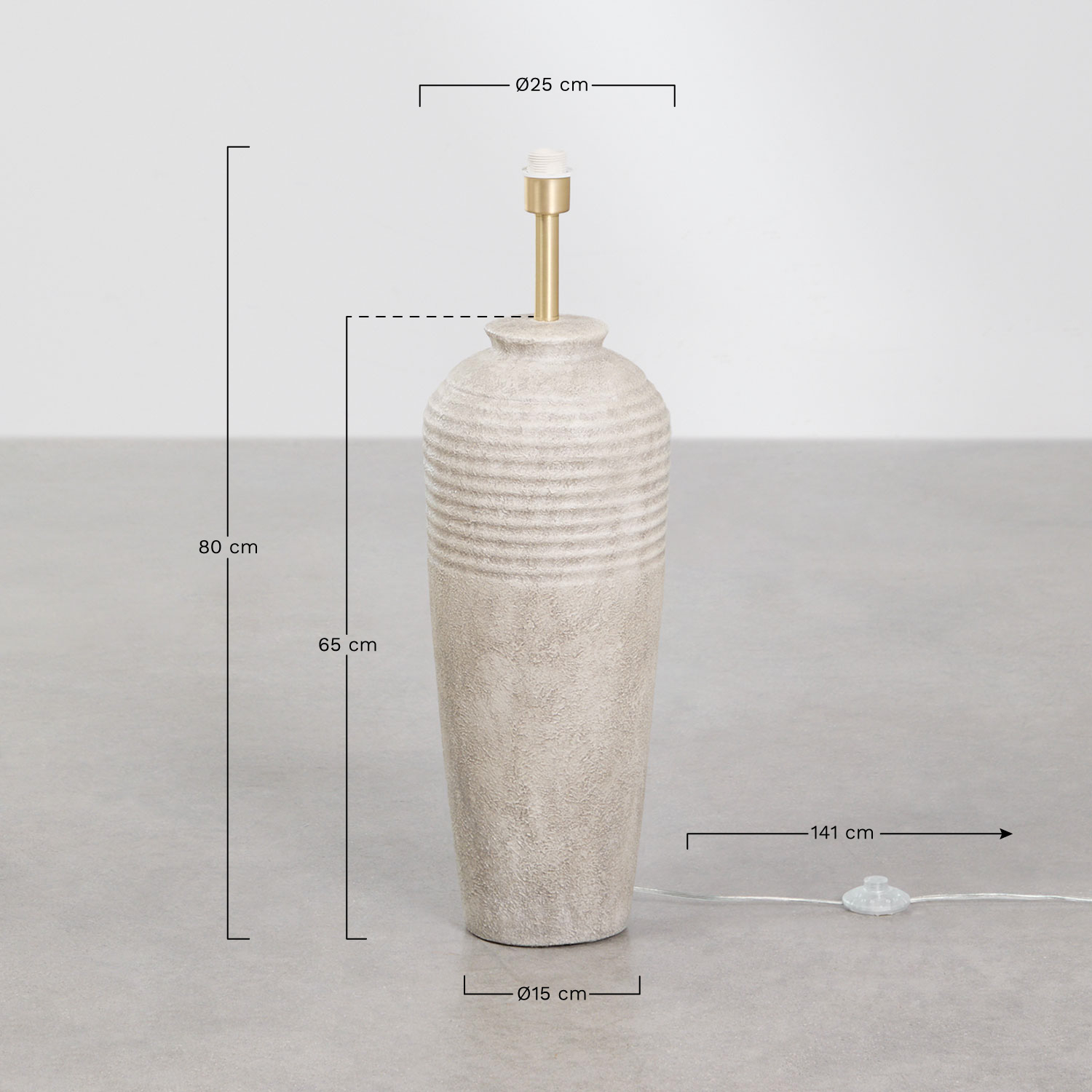 Base für Stehlampe 65 cm aus Keramik Arondir, MA&szlig;E