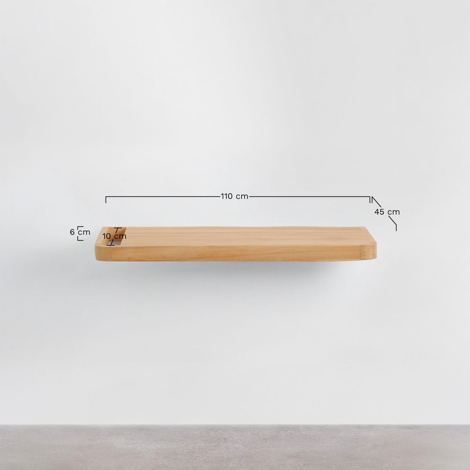 Hängendes Badezimmermöbel-Set 110x45 cm aus Teakholz Neill, MA&szlig;E