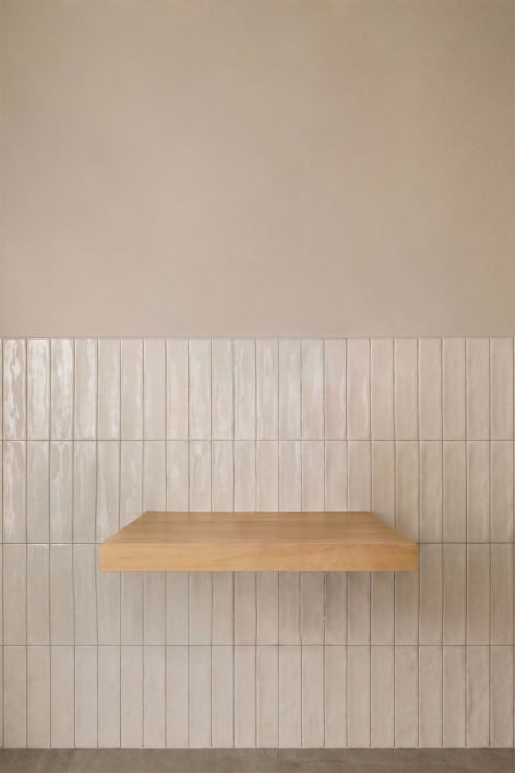 Schwebendes Badezimmermöbel-Set aus Teakholz Venetian - Helles Teakholz