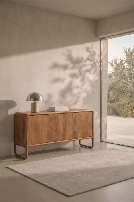 Rechteckige Anrichte 160 x 40 cm aus dunklem Mangoholz von Maupaul