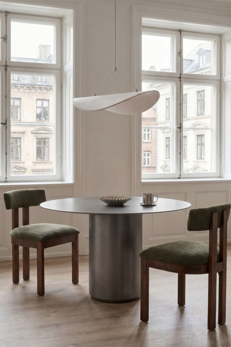 Runder Esstisch Ø120 cm Luceida - Gebürsteter Edelstahl
