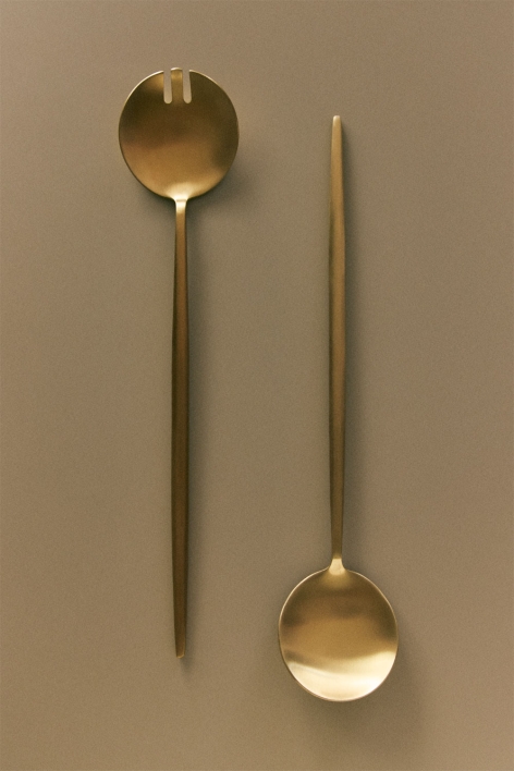 Set aus 2 Salatbesteckteilen aus Edelstahl Raxiem