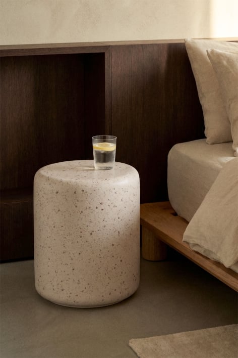 Nachttisch Ø35 cm aus Beton Elyndra