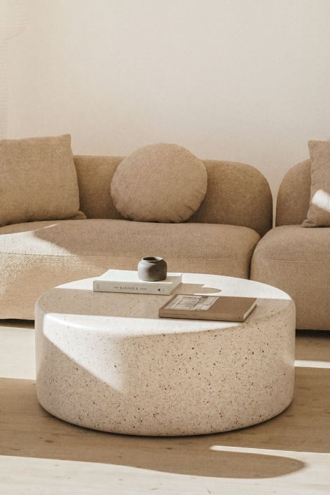 Runder Couchtisch Ø90 cm aus Beton Elyndra