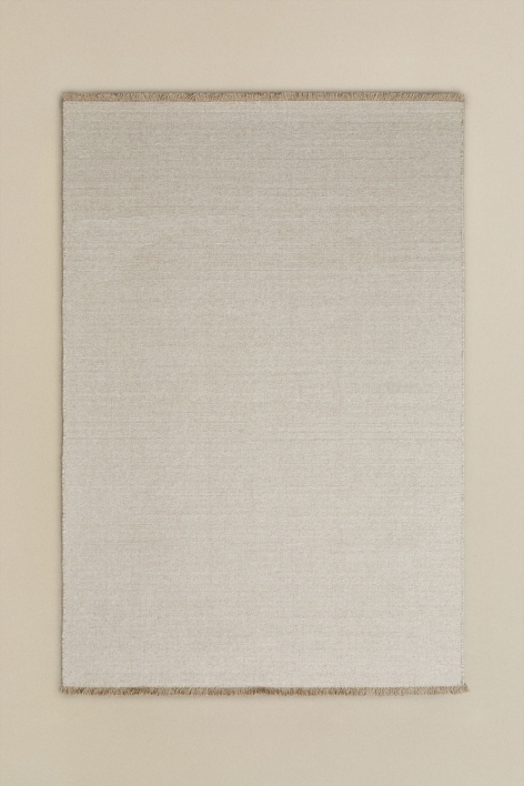 Rechteckiger Teppich aus Wolle und Baumwolle Quiteria - Beige Tapioca