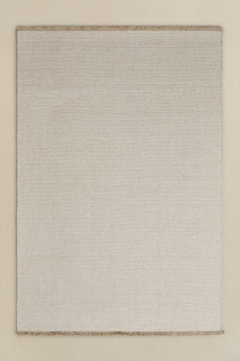 Rechteckiger Teppich aus Wolle und Baumwolle Quiteria - Beige Tapioca