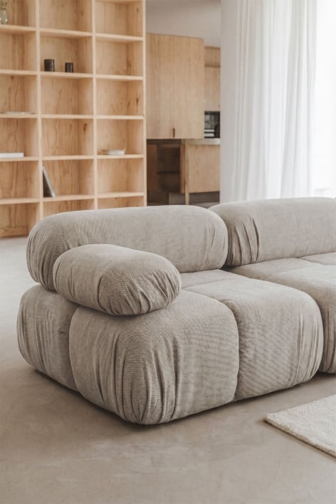 Linkes Eckmodul für modulare Bouclé-Sofas, vakuumverpackt Kendall