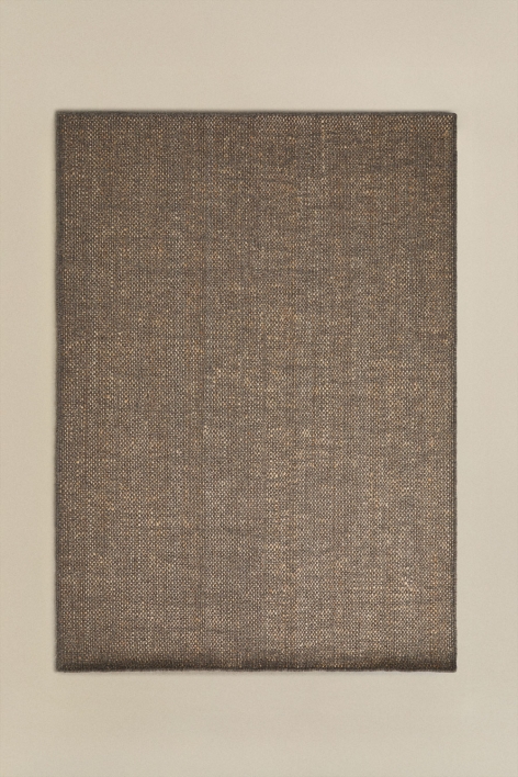 Rechteckiger Teppich aus Wolle und Jute Wamba - Grau Taupe