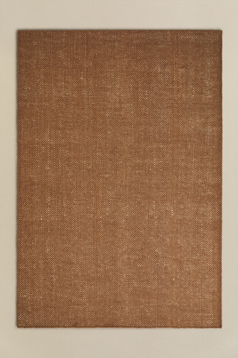 Rechteckiger Teppich aus Wolle und Jute Wamba - Braun Karamel