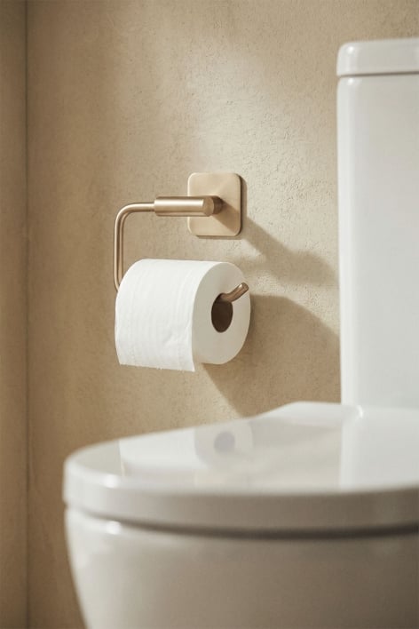 Selbstklebender Toilettenpapierhalter für das Badezimmer aus gebürstetem goldfarbenem Edelstahl Ondreli