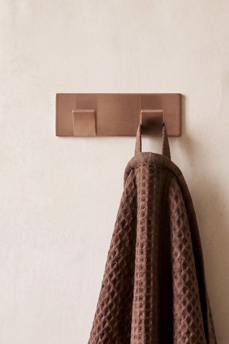 Selbstklebender Badezimmerhaken aus gebürstetem roségoldfarbenem Edelstahl Jalter - Gebürstetes Roségold