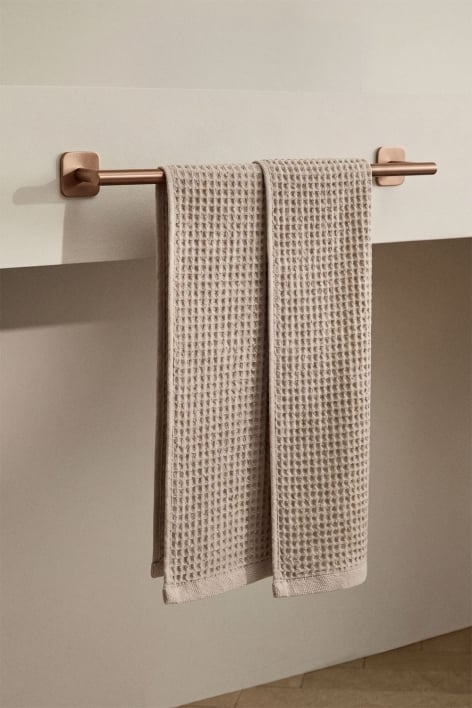 Selbstklebender Wandhandtuchhalter mit Stange 60 cm für das Badezimmer aus gebürstetem roségoldfarbenem Edelstahl Ondreli
