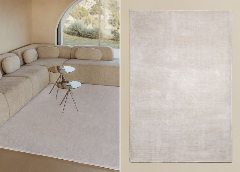 Rechteckiger Teppich 200x300 cm Polyester cremebeige Daroca - Creme-Beige