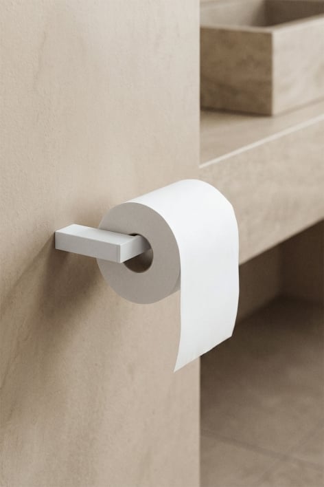 Toilettenpapierhalter aus Edelstahl in Weiß Olvam