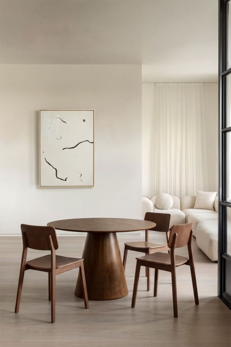 Runder Esstisch aus Holz Aura - Walnuss Furnier