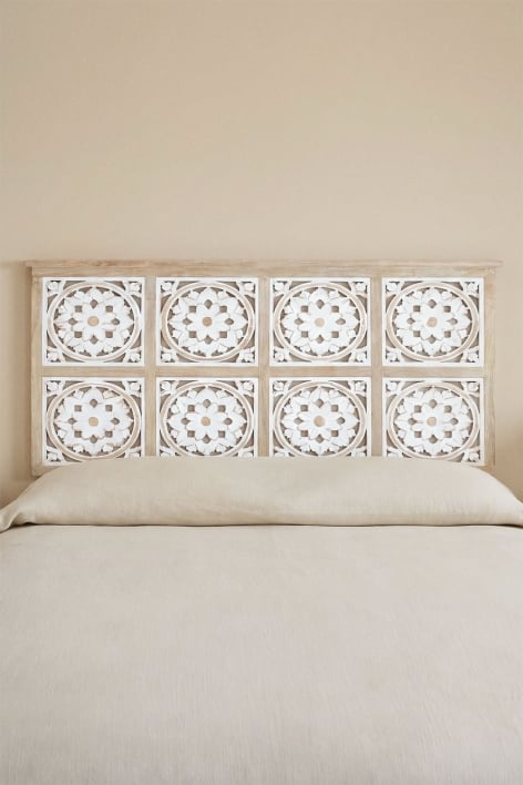 Bettkopfteil für 160 cm Bett aus hellem Mangoholz Ardel - Helles Mango-Holz