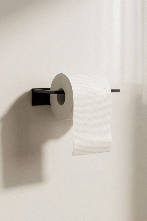 Selbstklebender Toilettenpapierhalter für das Badezimmer aus mattschwarzem Edelstahl Jalter - Mattschwarz
