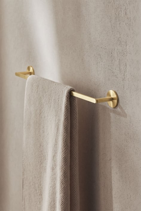 Selbstklebender Handtuchhalter zur Wandmontage mit 60-cm-Stange für das Badezimmer aus gebürstetem Edelstahl in Gold Caldrumi - Gebürstetes Gold