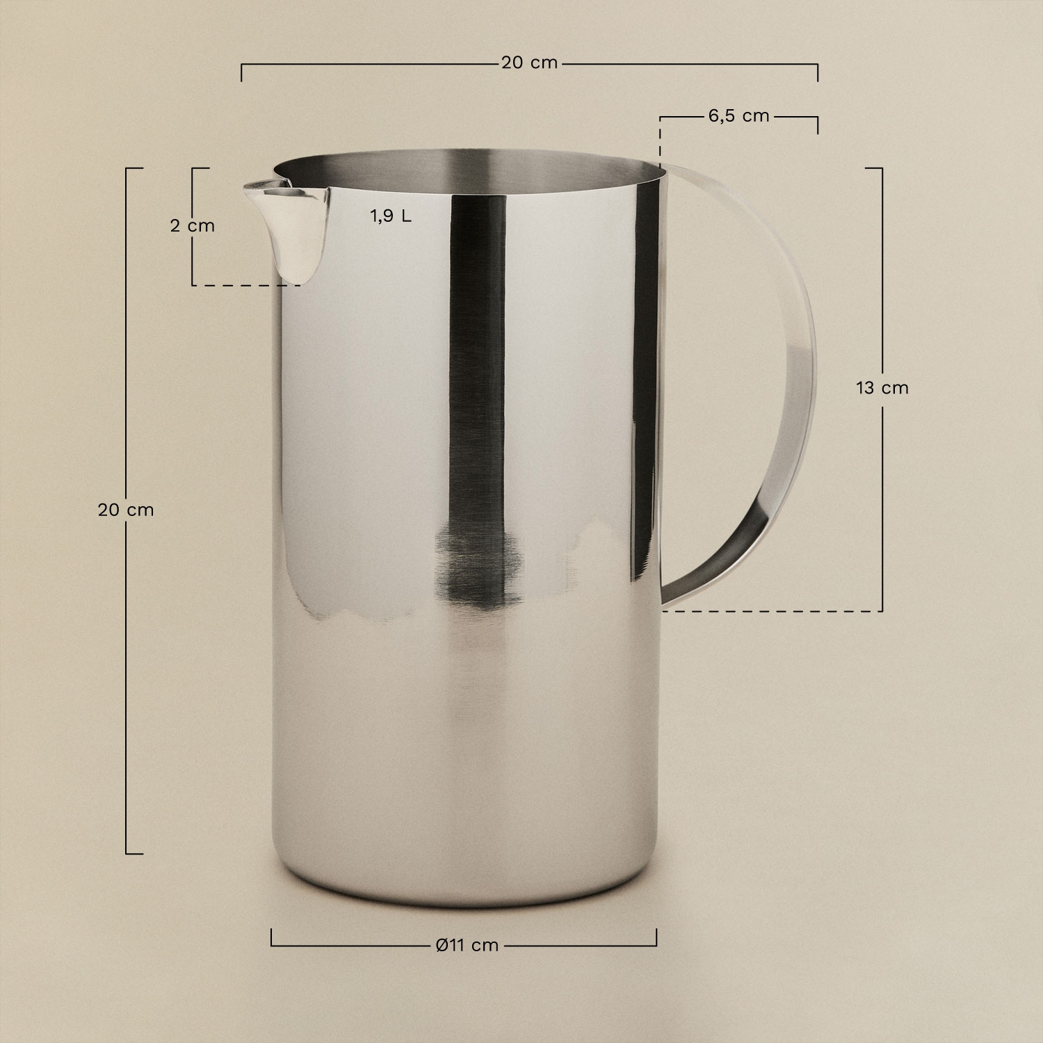 Borgolin 1,9 L Edelstahlkanne, MA&szlig;E