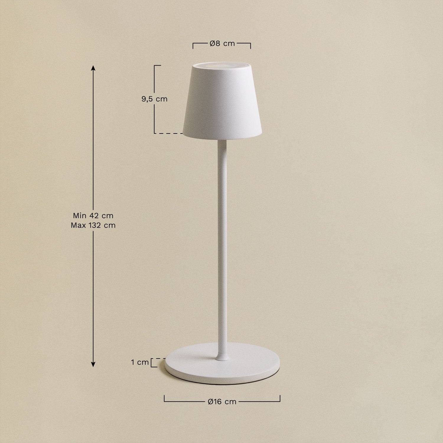Kabellose LED-Tischlampe Isona, MA&szlig;E