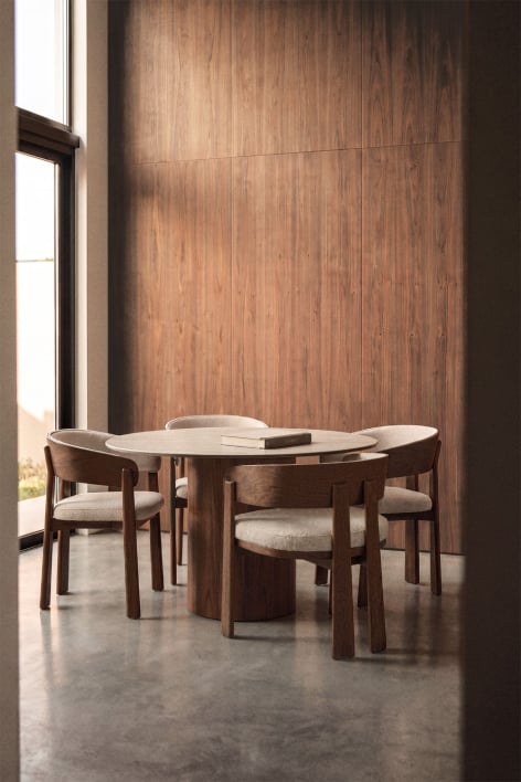 Runder Esstisch Ø120 cm Luceida - Travertine