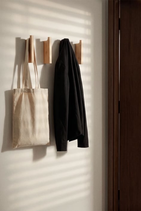 Pack mit 4 Wandhaken aus Bambus Ambroz