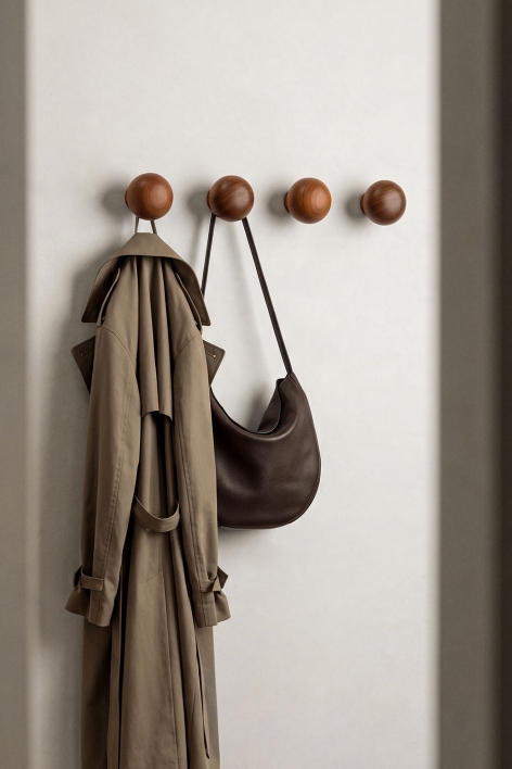 Pack mit 4 Wandhaken aus Holz Crel