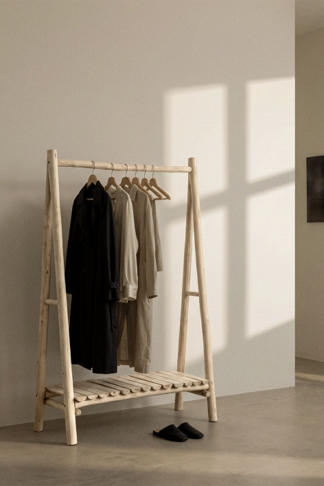 Garderobe aus Teakholz Fadyla