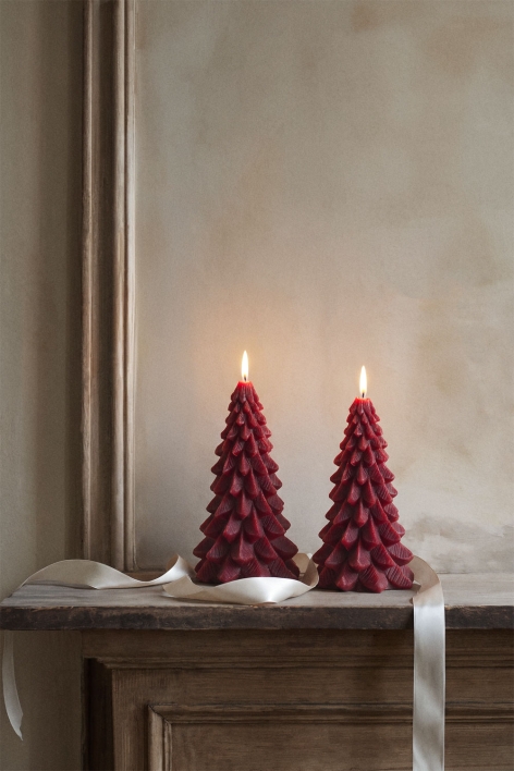 Set aus 2 dekorativen Weihnachtskerzen Eldor