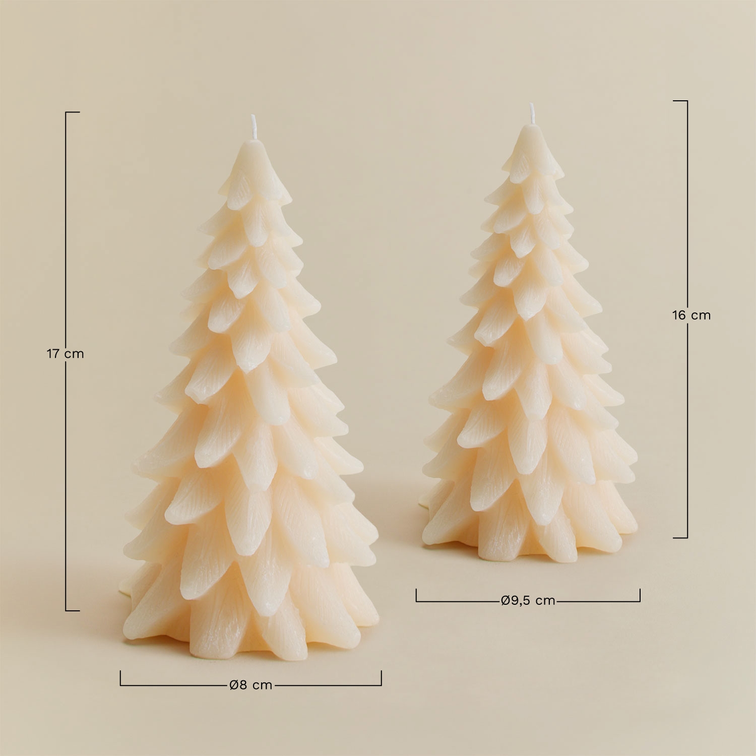 Set aus 2 dekorativen Weihnachtskerzen Eldor, MA&szlig;E