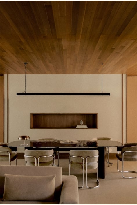 Rechteckiger Esstisch 260x110 cm aus gehärtetem Glas und MDF Zarvi
