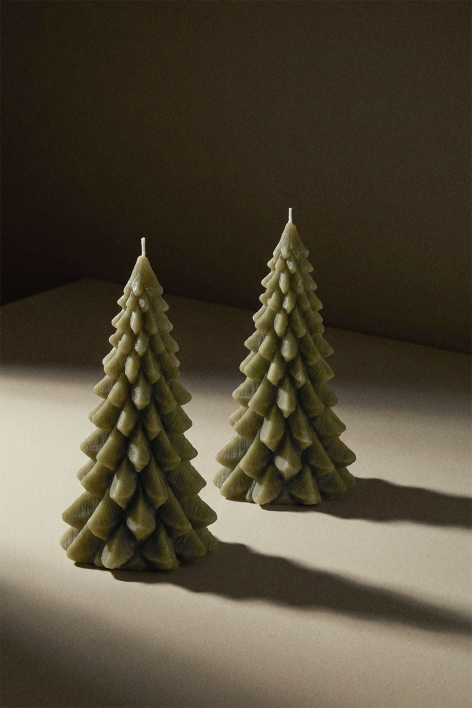 Set aus 2 dekorativen Weihnachtskerzen Eldor