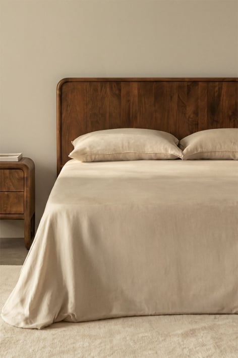Bettkopfteil für 180 cm Bett aus dunklem Mangoholz Maupaul
