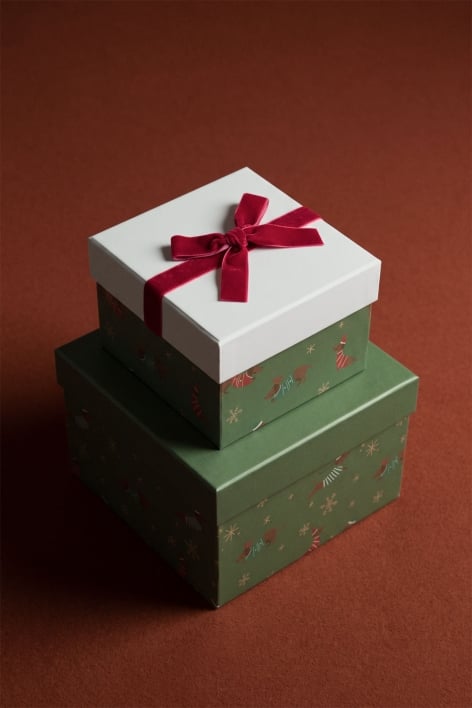 Set aus 2 Weihnachtsgeschenkboxen Lasev