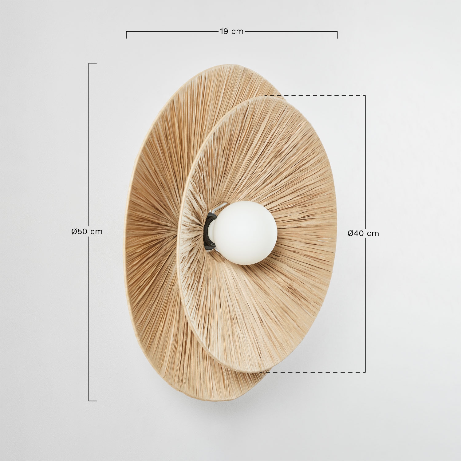 Aislin Bast-Wandleuchte Ø50 cm, MA&szlig;E