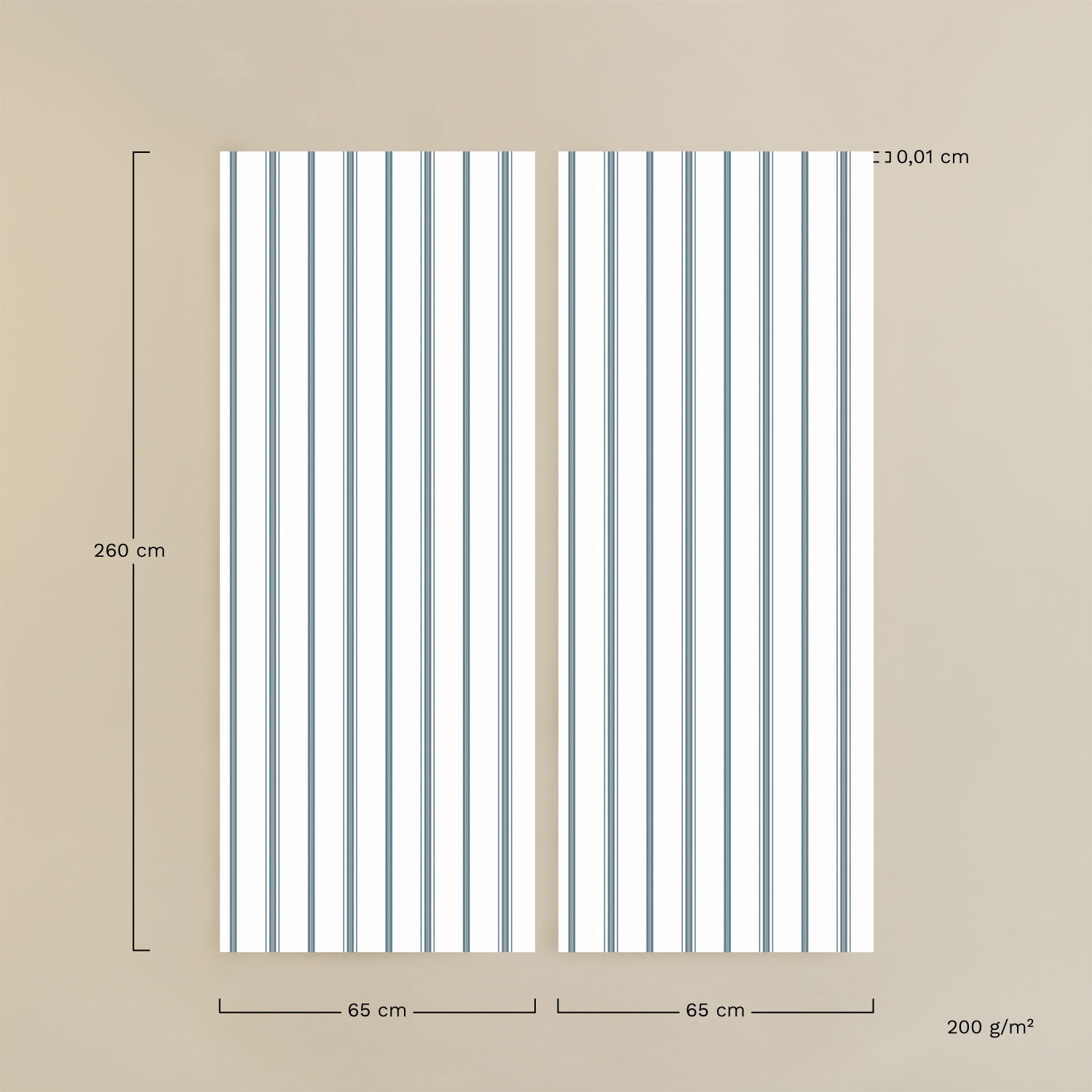 Pack mit 2 selbstklebenden Tapetenpaneelen 65×260 cm Ralphin, MA&szlig;E