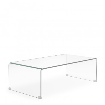 Couchtisch Aus Transparentem Glas (110 X 55 Cm) Crhis Transparent - Sklum