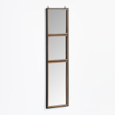 Rechteckiger Wandspiegel aus Holz und Metall (130,5x35 cm) Iogus, Miniaturansicht 1