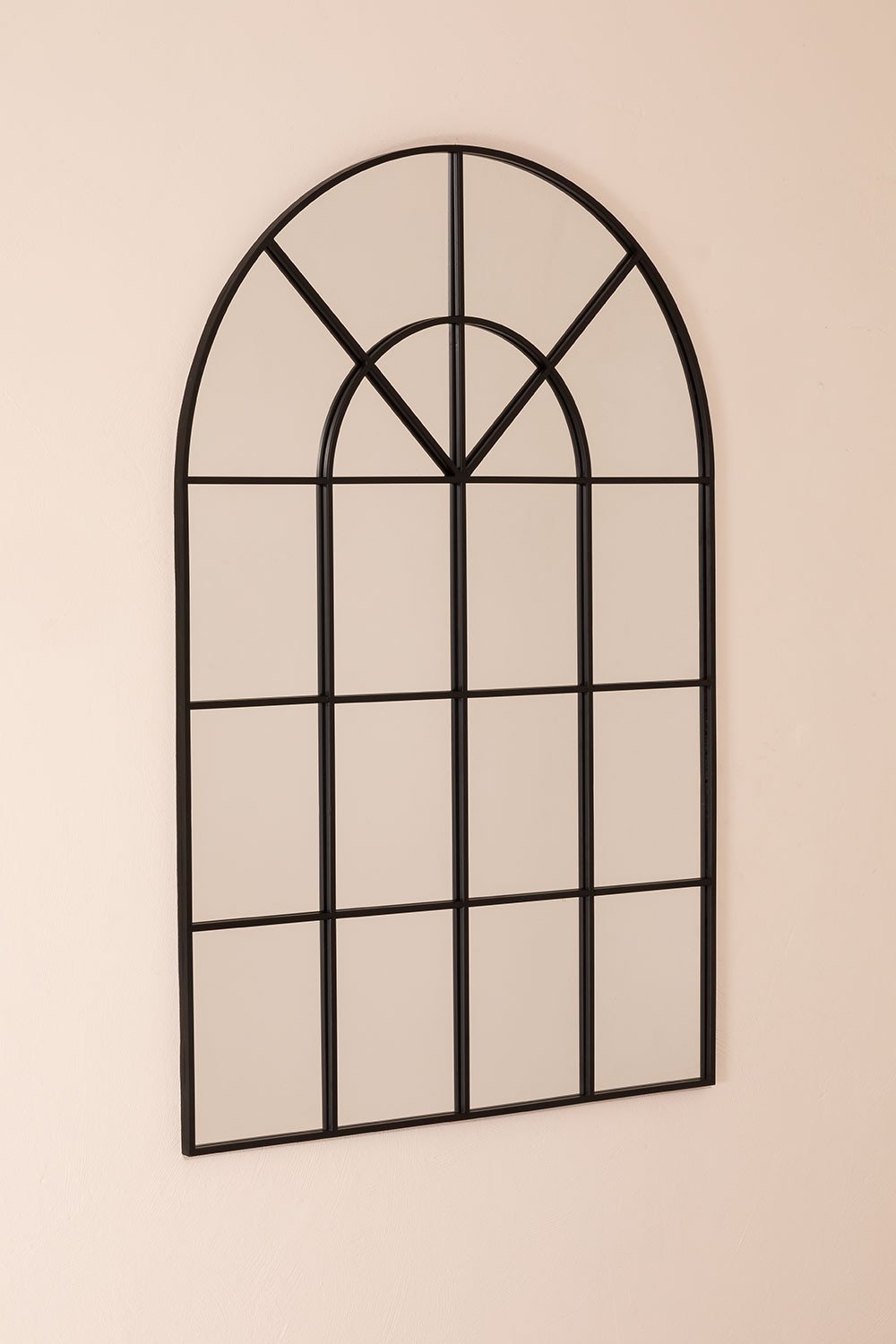 Großer Spiegel in Fensteroptik aus Metall, schwarz 71x180 OSCAR