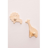 Wandgarderobe aus Holz Giraf Kids , Miniaturansicht 4
