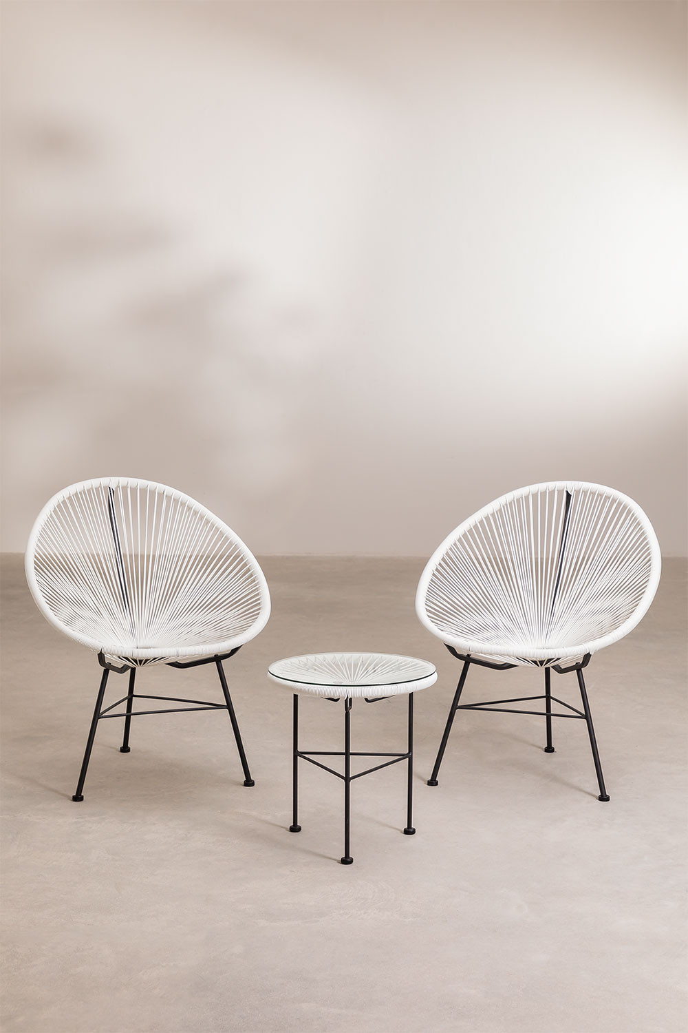 Set 2 Stühle & 1 Tisch aus Polyethylen und Stahl New Acapulco - SKLUM